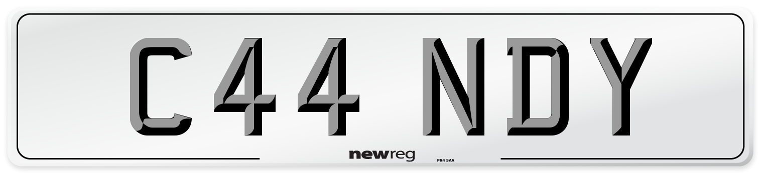 C44 NDY Number Plate from New Reg